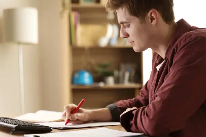 Medium Shot Man Correcting Gramm - Advanced Placement Spanish study guide