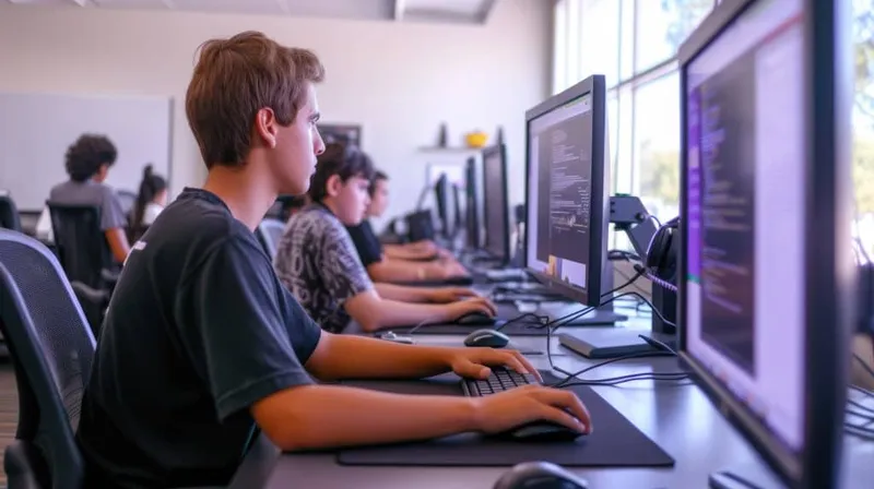 Students Learning Computer Programming Aig41 X - Code High School Certifications study guide