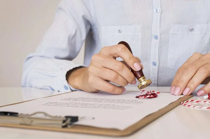 Person Using Wax Seal Front View X - District of Columbia Notary Exam study guide
