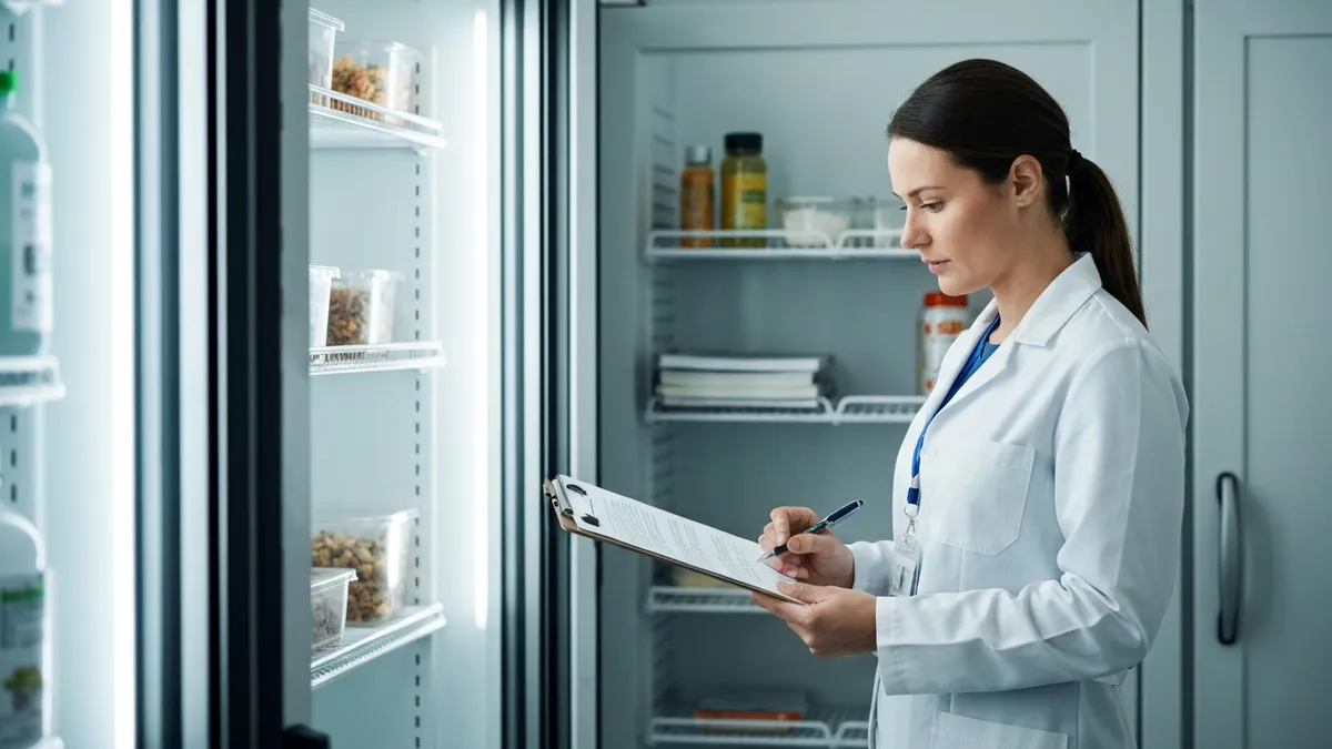 Food safety temperature monitoring and HACCP record keeping in a commercial kitchen